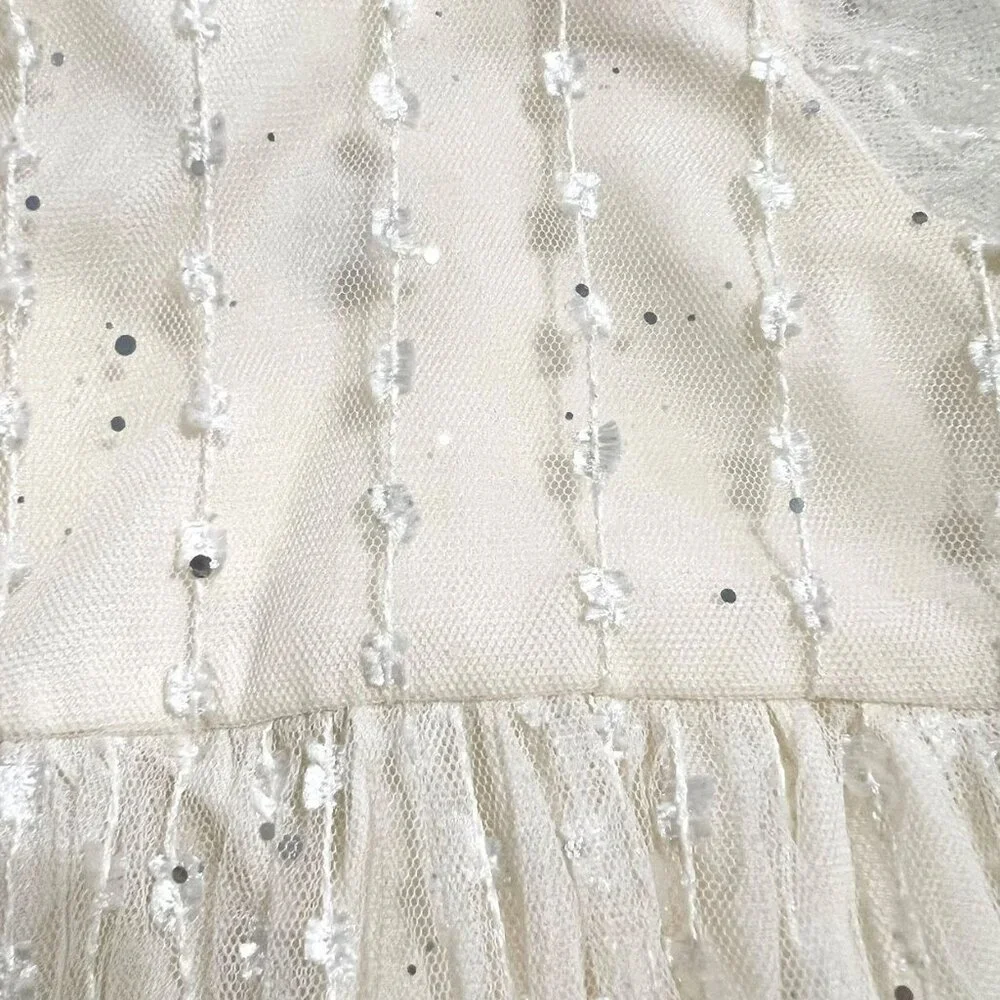 Wonder Nation 8Y Ivory Sparkle Embroidered Mesh Dress
